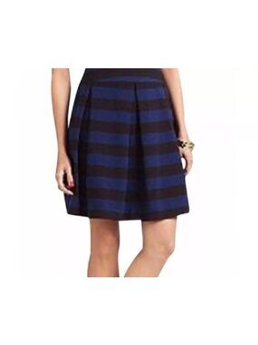 Kate Spade Skirt The Rules Black Blue Striped Preppy Skirt Pleated Academia 6